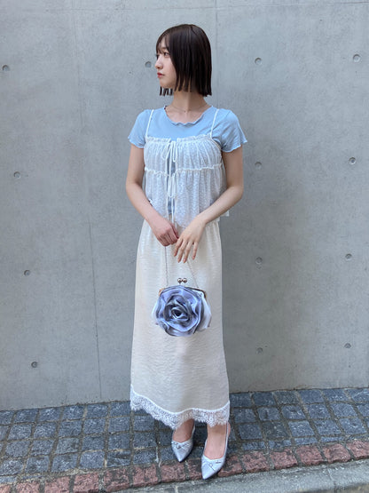 レースキャミソール付きTシャツ