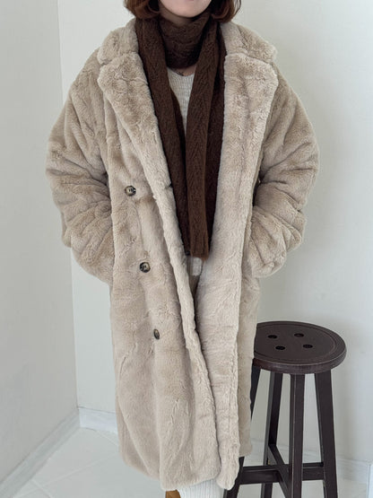 フェイクファーロングコート