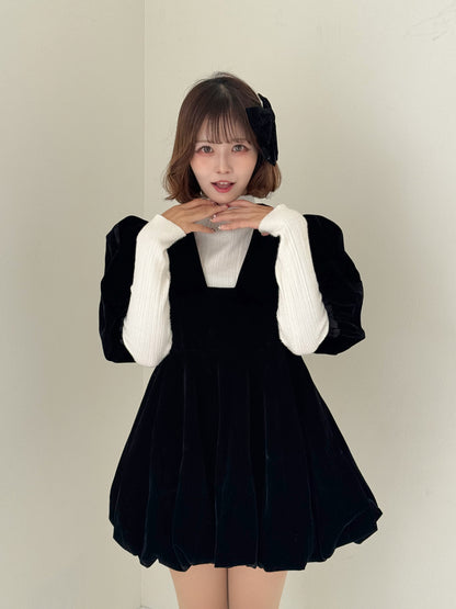 【Official限定】バルーンベロアワンピース