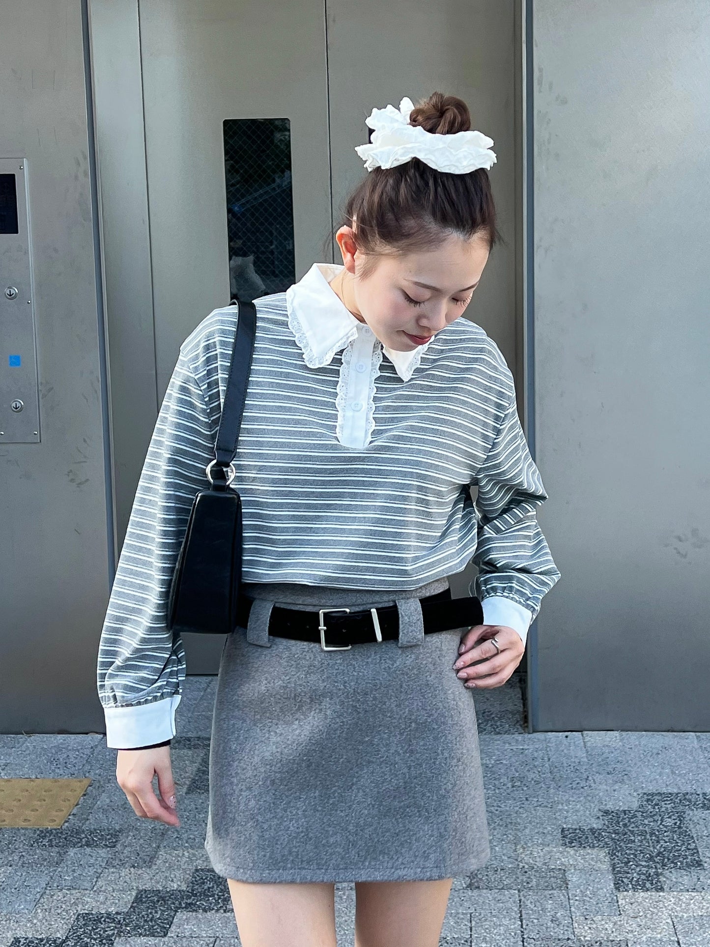 【Official限定価格】フリル襟ボーダーフリーストレーナー