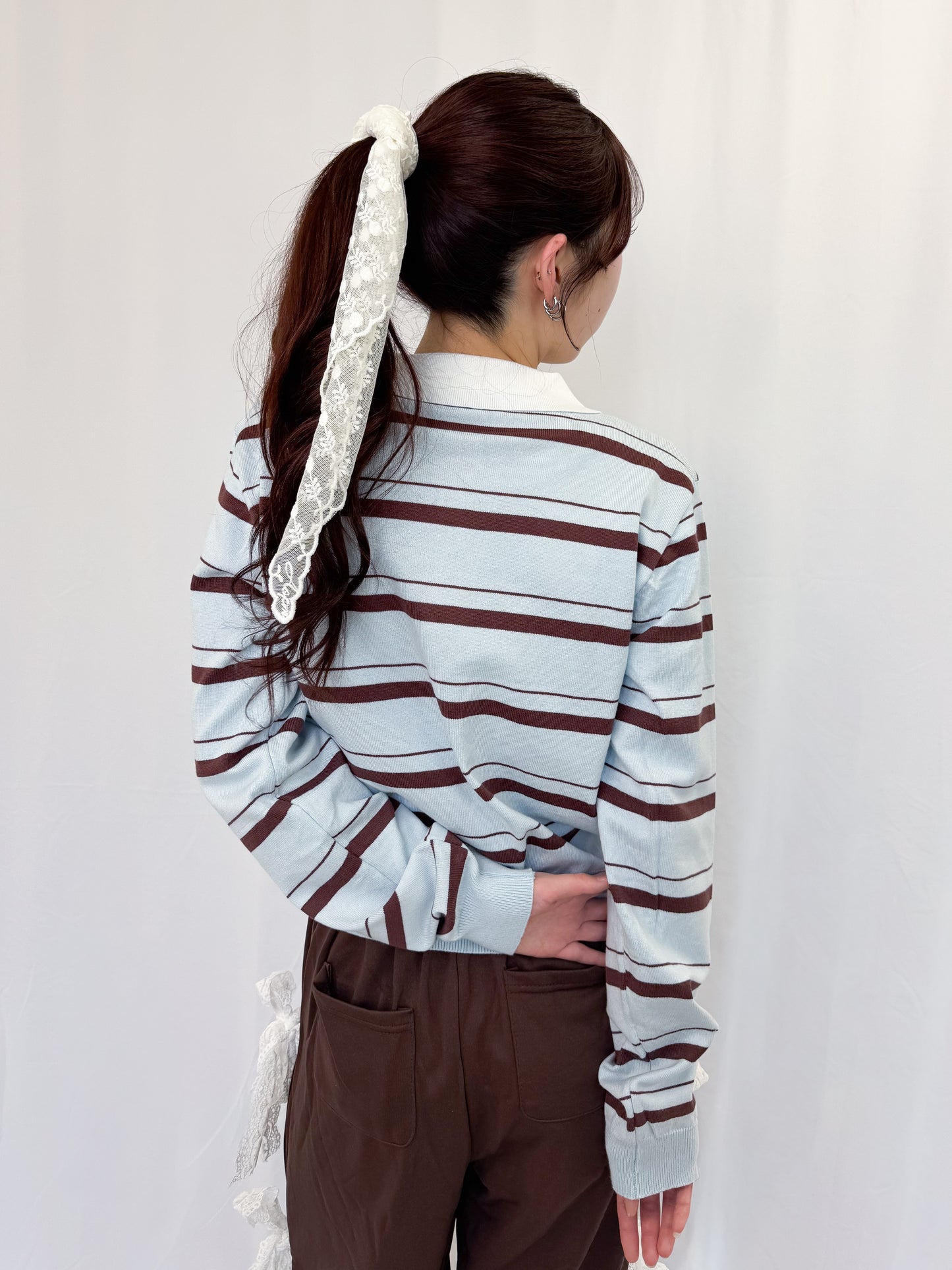 【Official限定価格】襟付きボーダーニットトップス