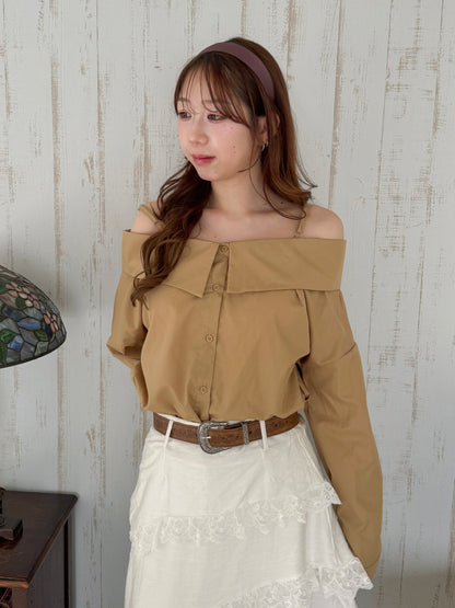 ２wayオフショルブラウス