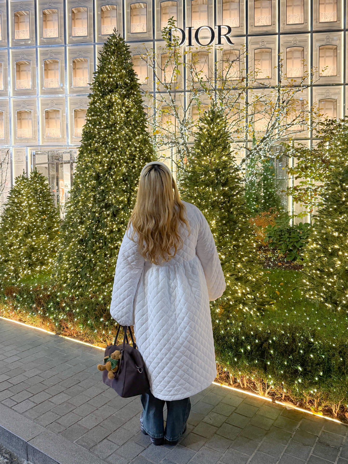 キルティングロングコート