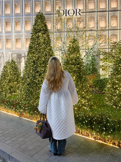 キルティングロングコート