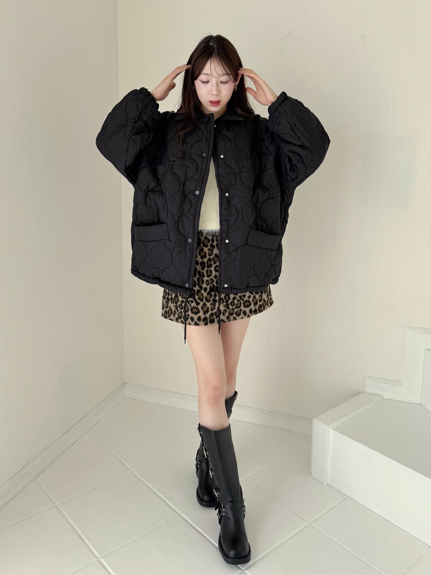 裏地ボア中綿ジャケット