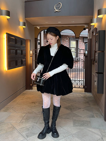 【Official限定】バルーンベロアワンピース