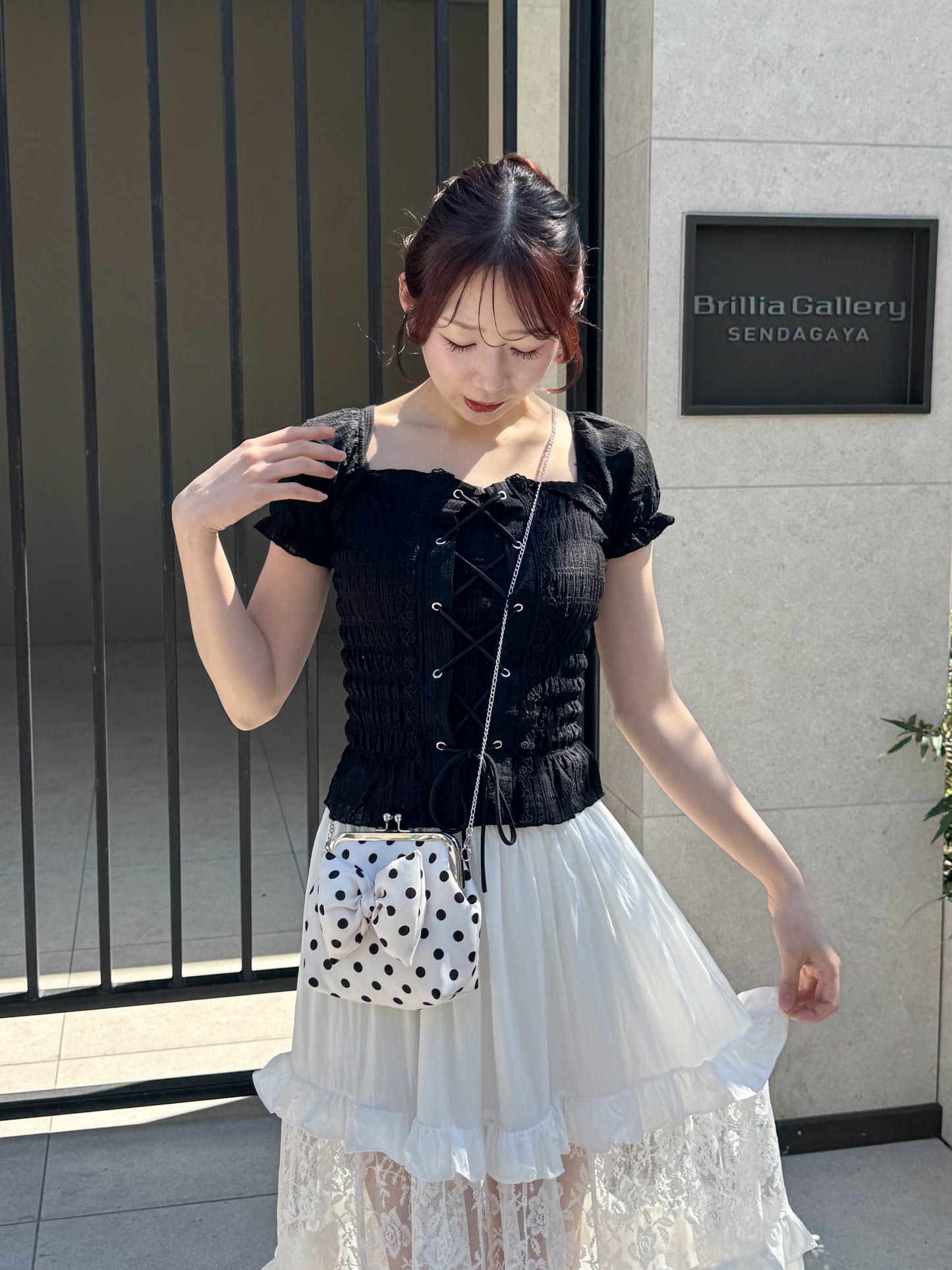 【Official限定価格】レースアップパフブラウス