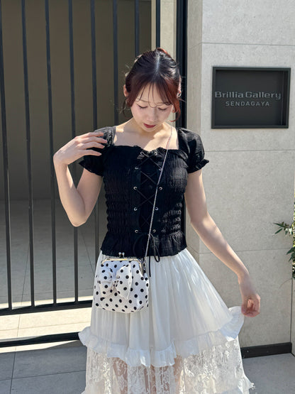 【Official限定価格】レースアップパフブラウス