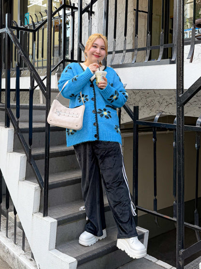 ライン入りベロアパンツ