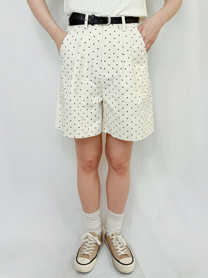 【Official限定価格】ベルト付きドットデニムハーフパンツ