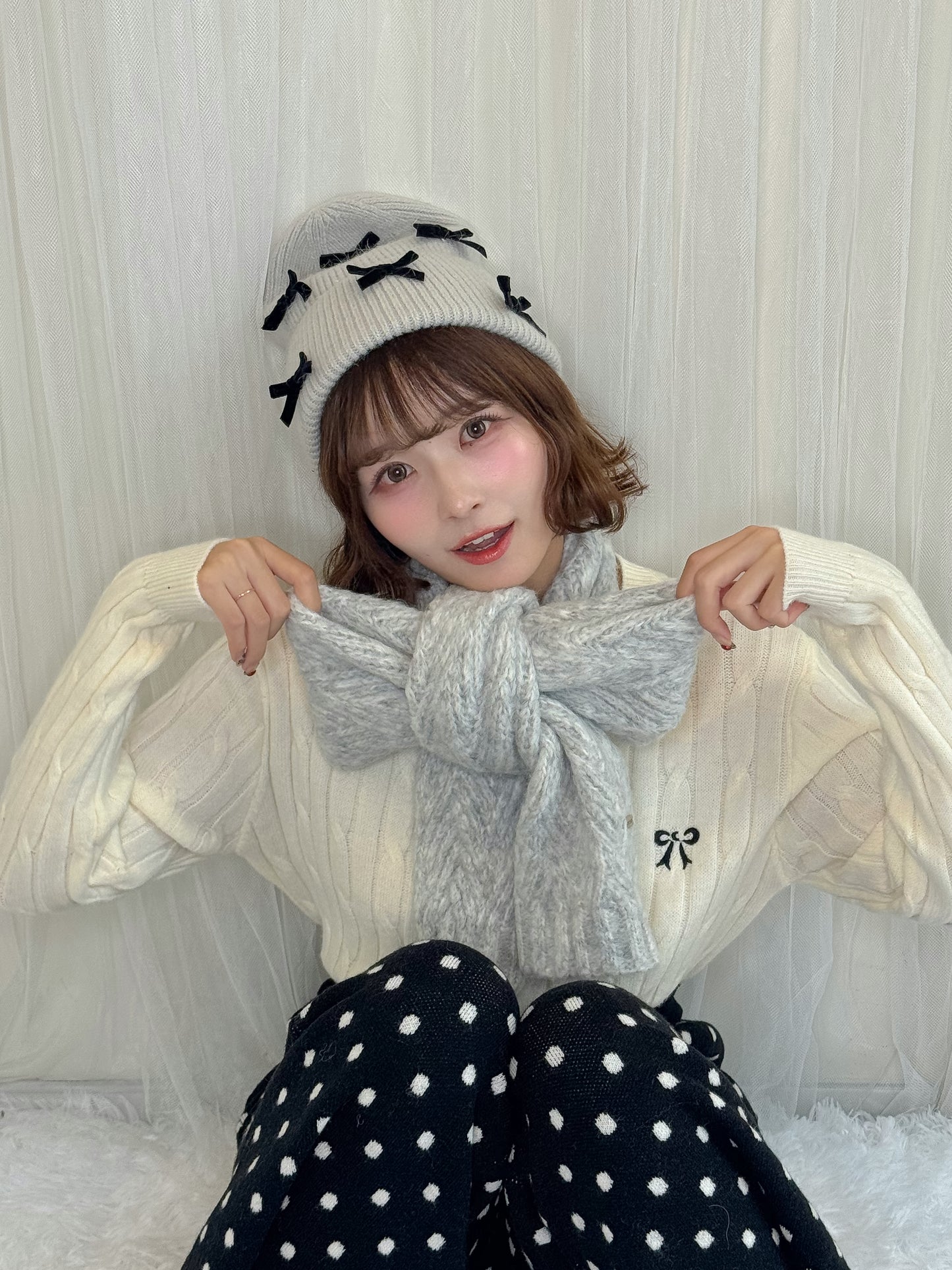 リボンニットキャップ