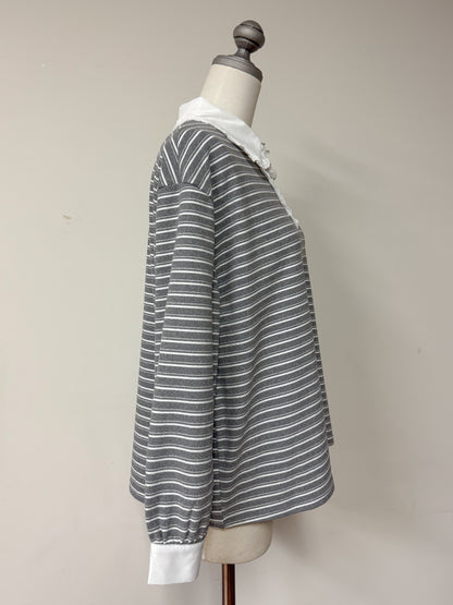 【Official限定価格】フリル襟ボーダーフリーストレーナー