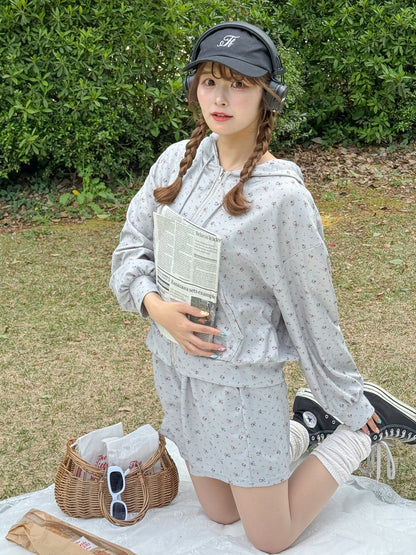 小花柄サーマルセットアップ