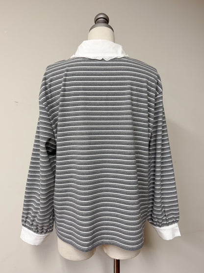 【Official限定価格】フリル襟ボーダーフリーストレーナー