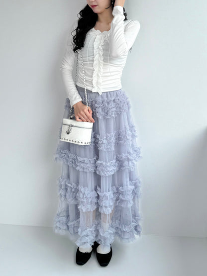 【Official限定価格】ボリュームチュールロングスカート
