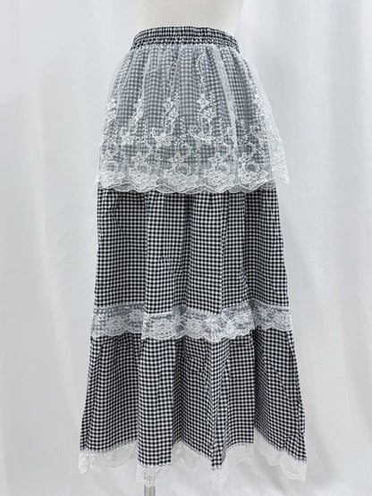 【Official限定】ギンガム×レースティアードスカート
