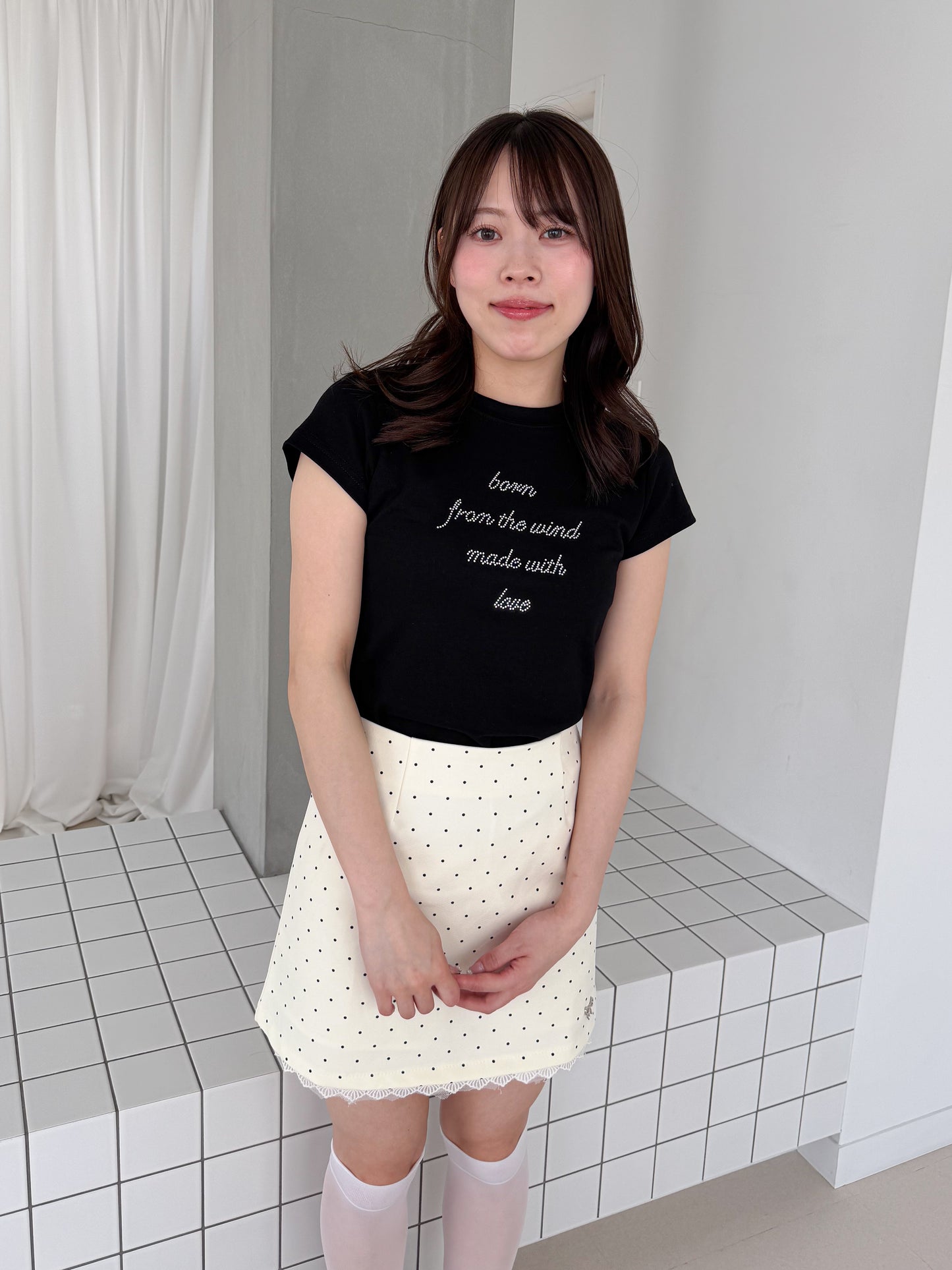 ライティングロゴラインストーンT