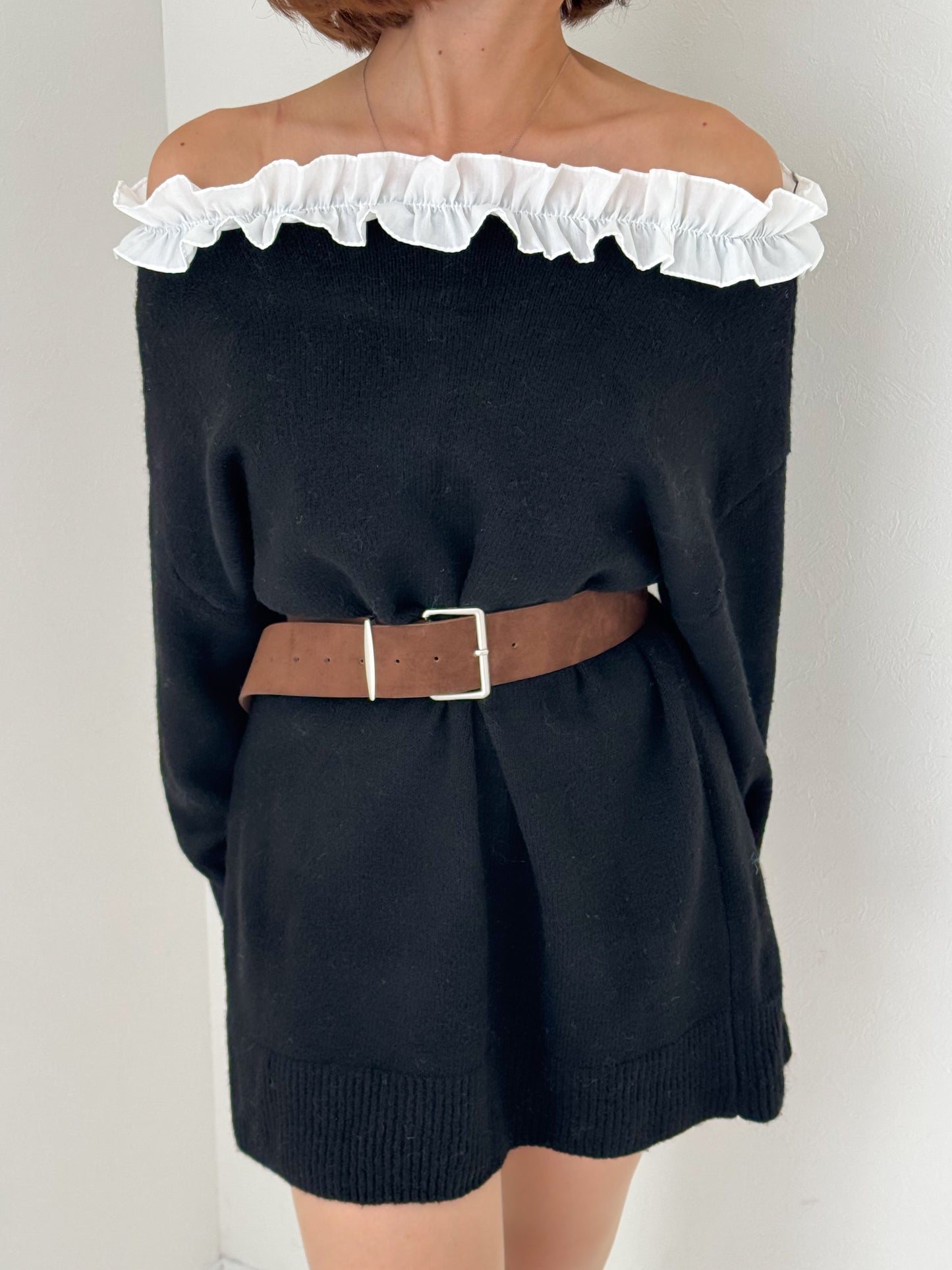 【Official限定価格】フリルニットミニワンピース