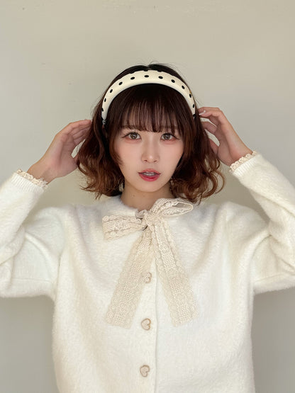 【Official限定価格】ボウタイハートボタンシャギーニット