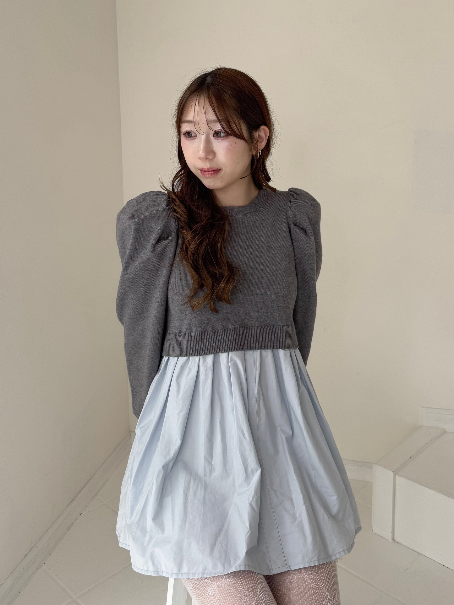 【Official限定価格】バックリボンパフスリーブチュニック
