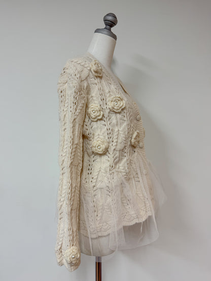 フラワーチュールアンサンブルニットカーディガン