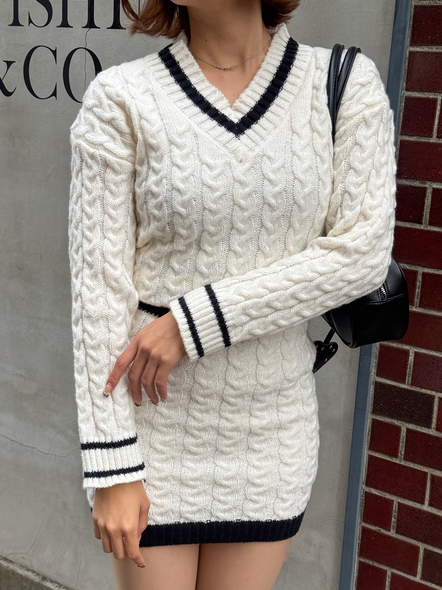 ライン入りニットセットアップ