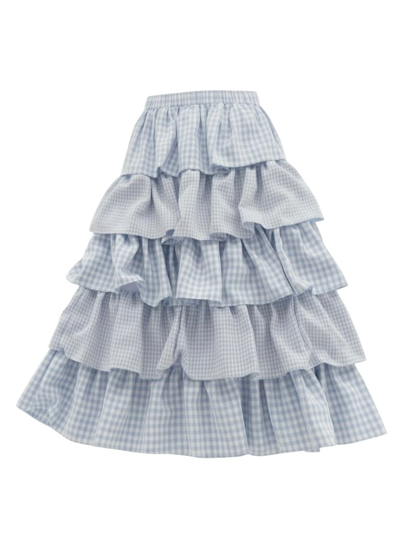 ギンガムチェックティアードスカート