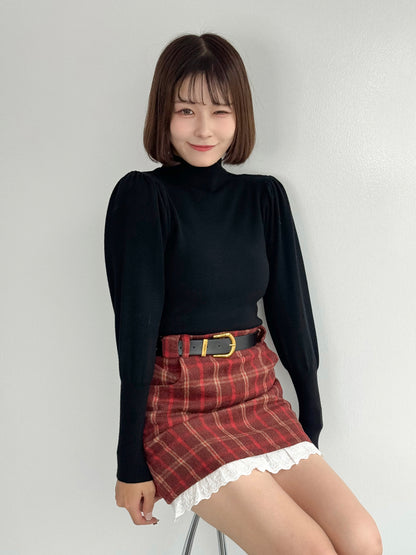 【Official限定価格】ベルト付きチェックスカート