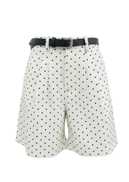 【Official限定価格】ベルト付きドットデニムハーフパンツ