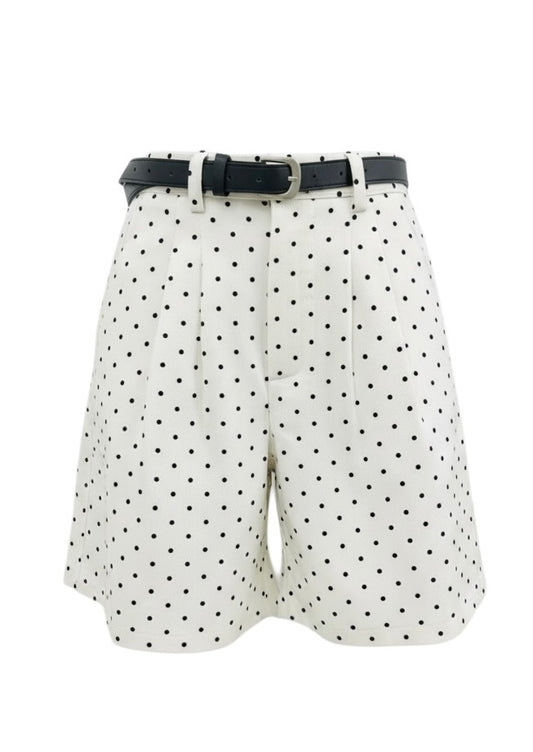 【Official限定価格】ベルト付きドットデニムハーフパンツ