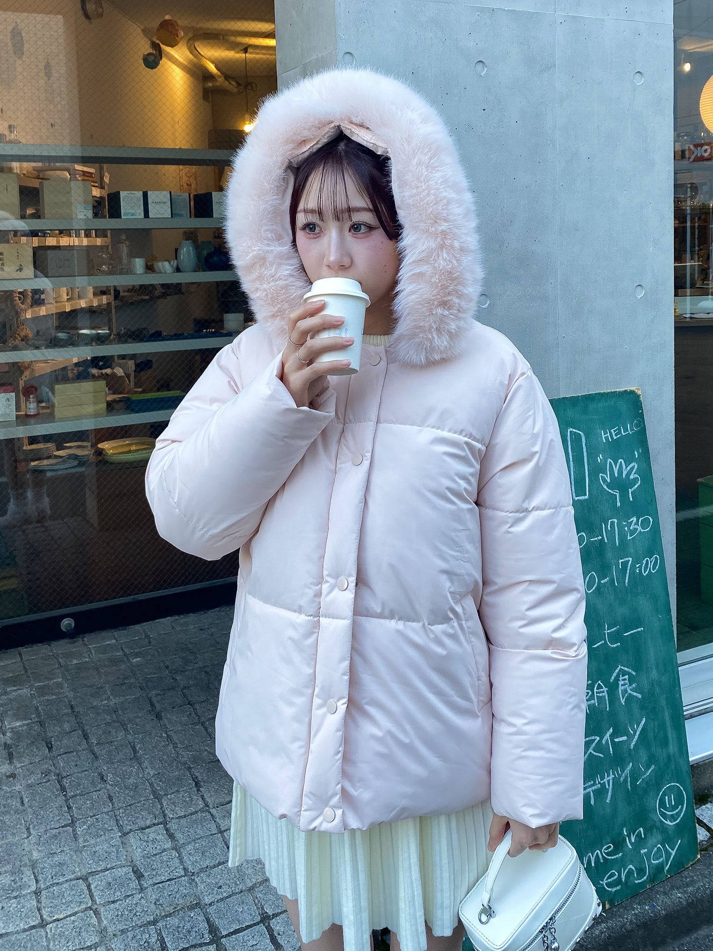 【Official限定価格】ファー付きショートパフブルゾン