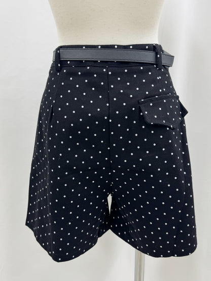【Official限定価格】ベルト付きドットデニムハーフパンツ