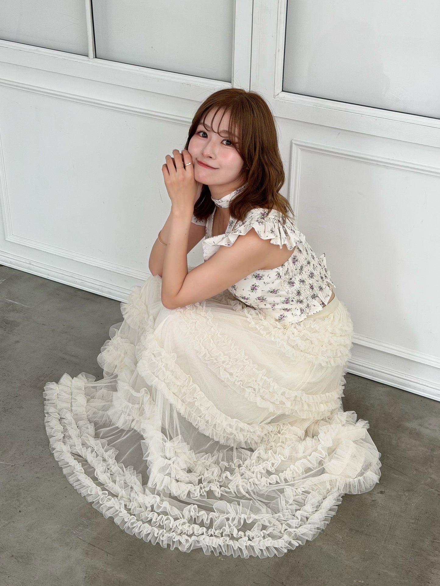 花柄キャミビスチェ