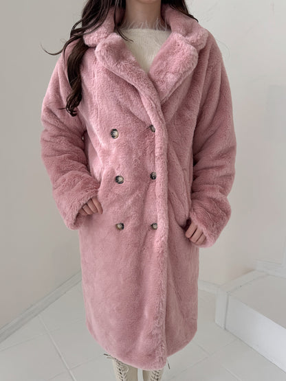 フェイクファーロングコート