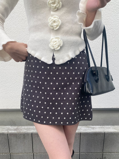 【Official限定価格】ドットニット台形スカート