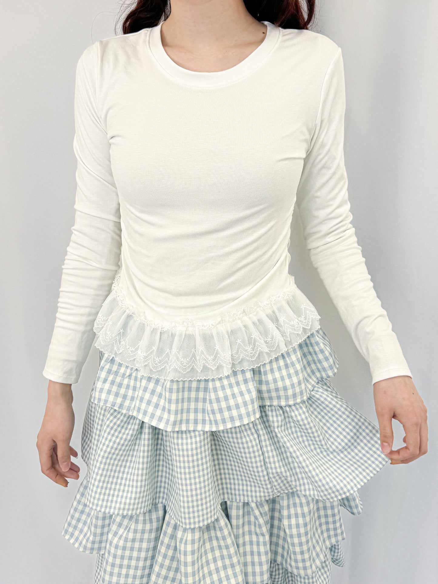 【Official限定価格】レースフリル付きロンT