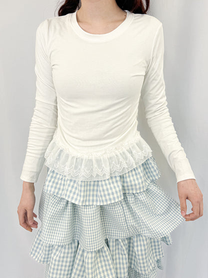 【Official限定価格】レースフリル付きロンT