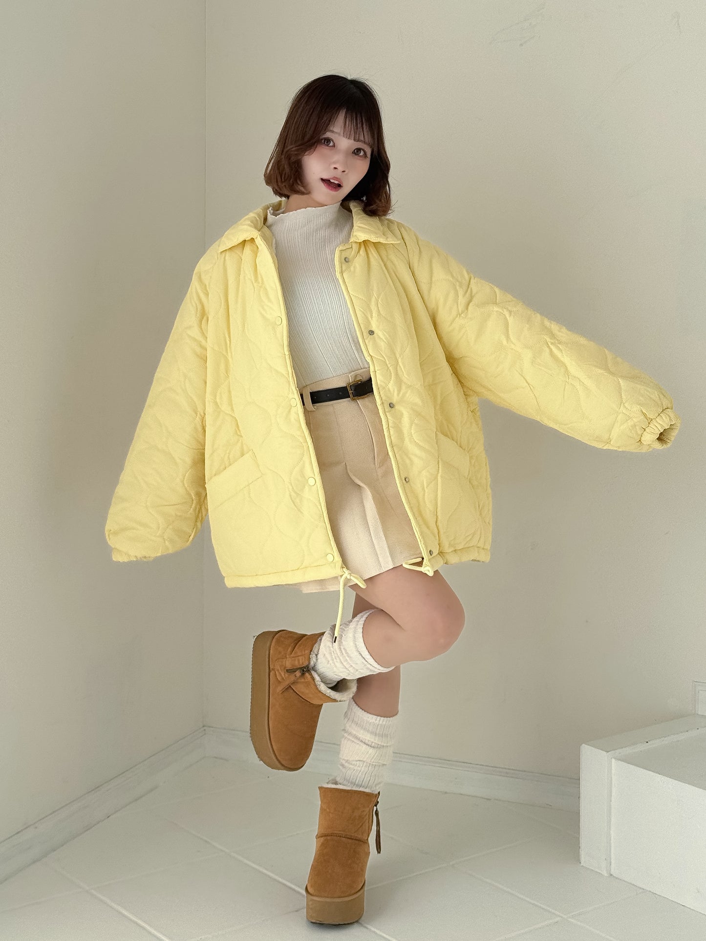 裏地ボア中綿ジャケット