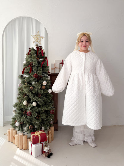 キルティングロングコート