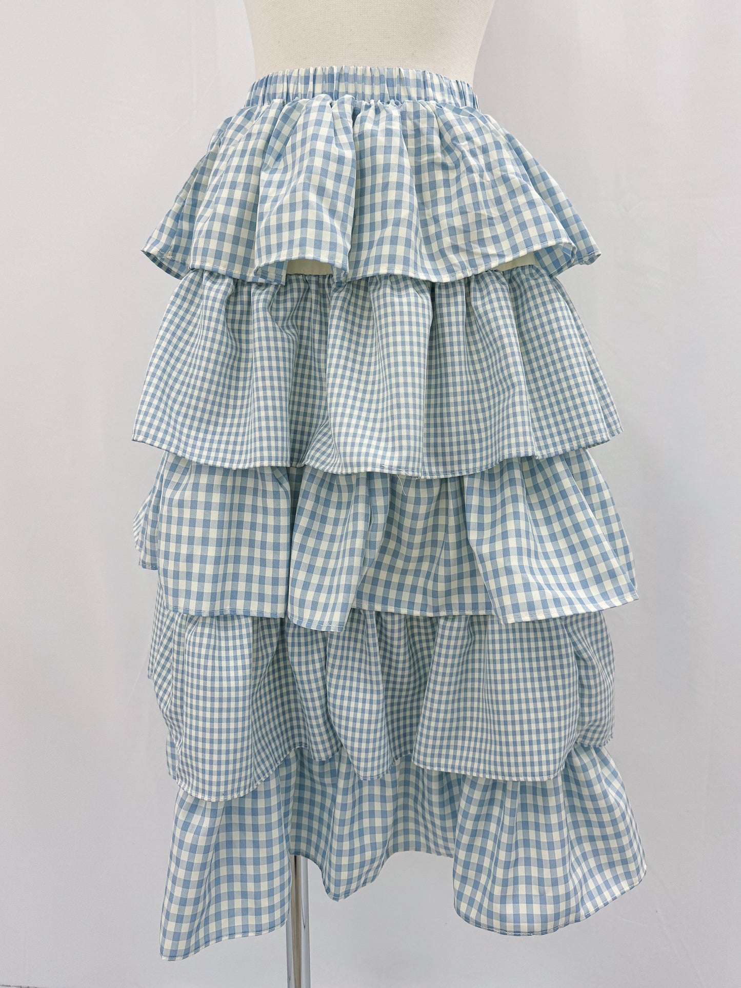 ギンガムチェックティアードスカート