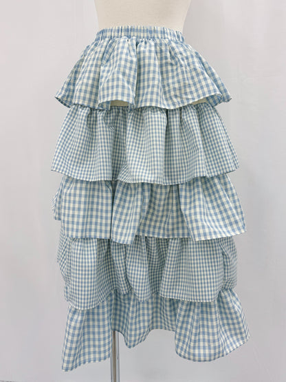 ギンガムチェックティアードスカート