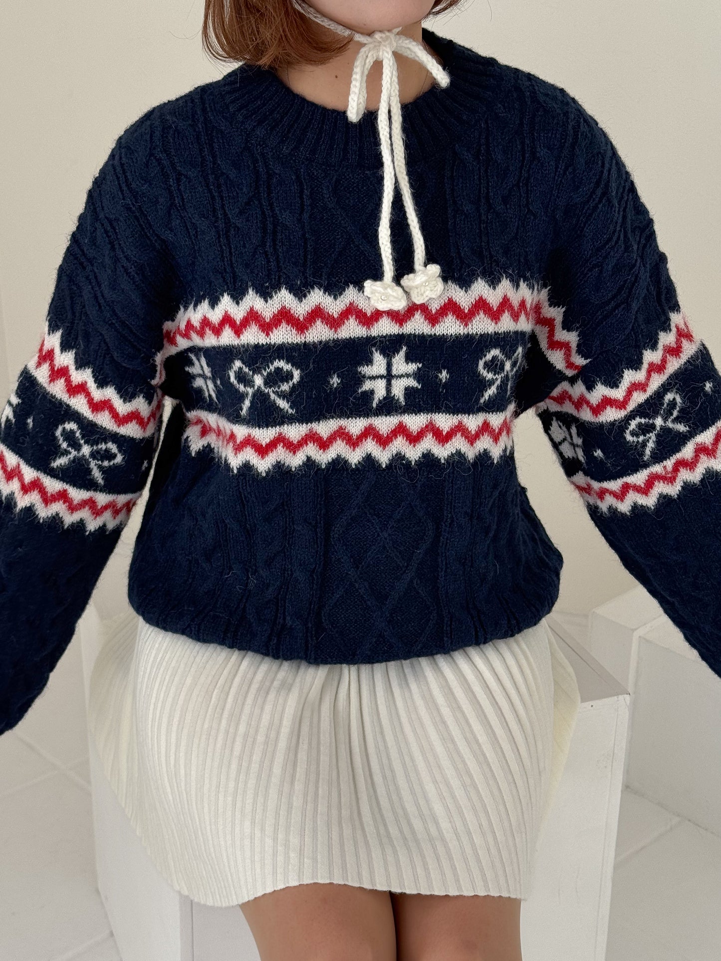 【Official限定価格】モチーフ柄ジャガードニット