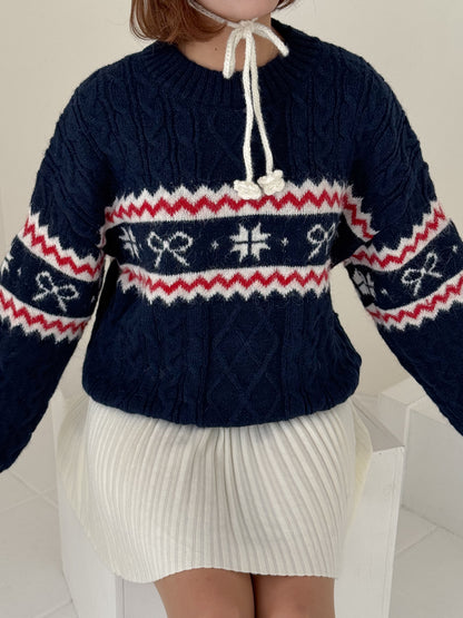 【Official限定価格】モチーフ柄ジャガードニット