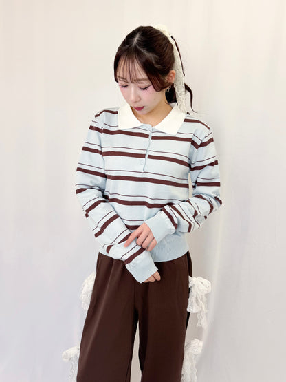 【Official限定価格】襟付きボーダーニットトップス