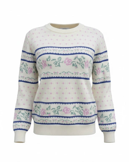 【Official限定価格】ビンテージ風フラワーニット