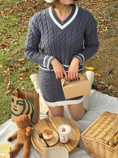 ライン入りニットセットアップ