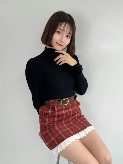【Official限定価格】ベルト付きチェックスカート