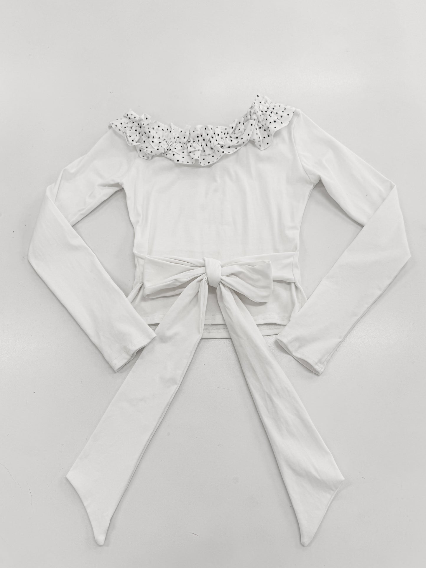 ドットフリルワンショルリボンT