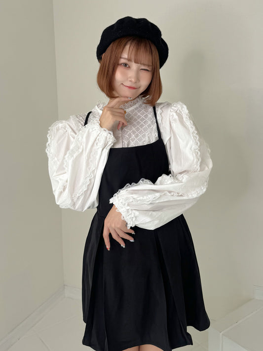 【先行販売】フリルパフスリーブコットンブラウス