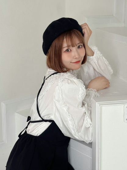 【先行販売】フリルパフスリーブコットンブラウス